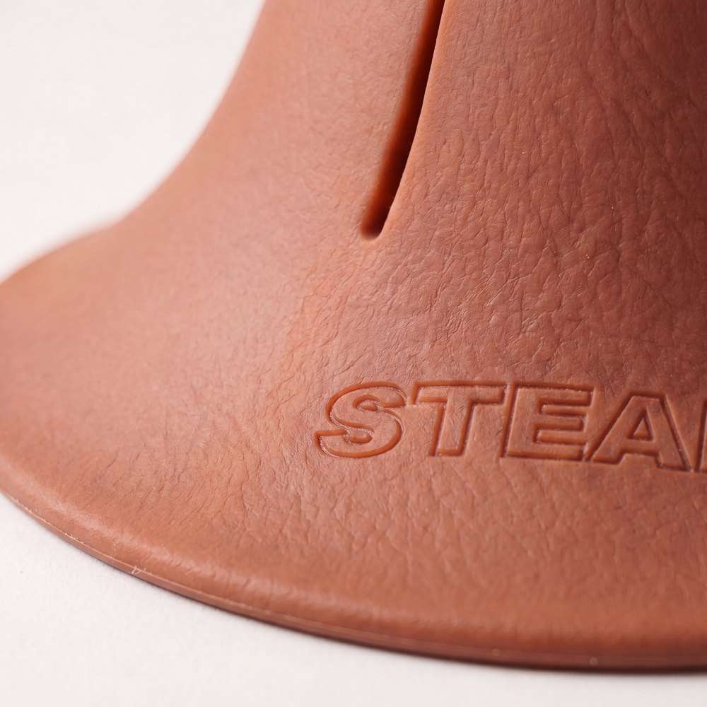 Macro of the flared base of the Steadi and the moulded STEADI mark.